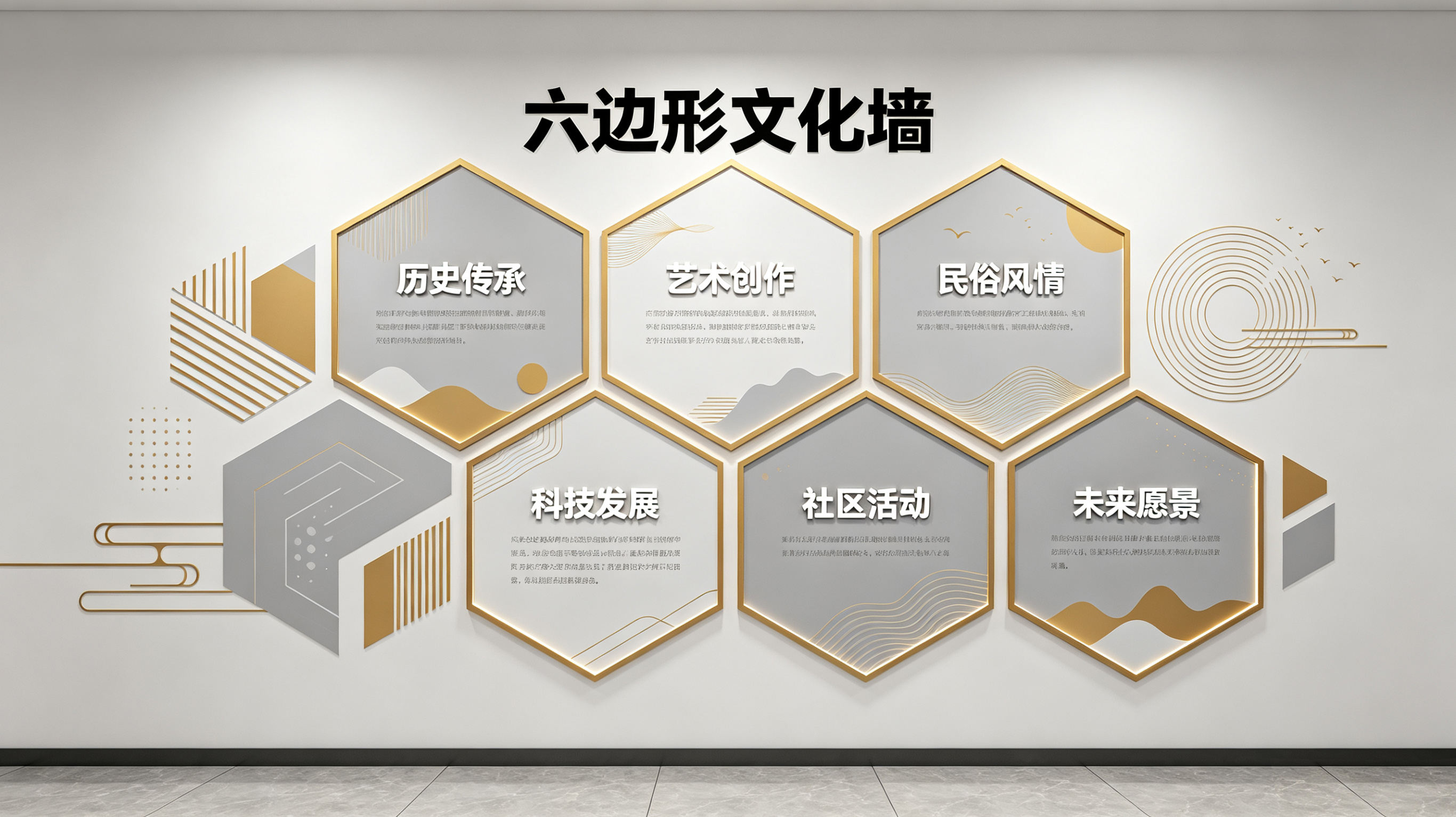  固始企业文化墙 | 六边形信息美学